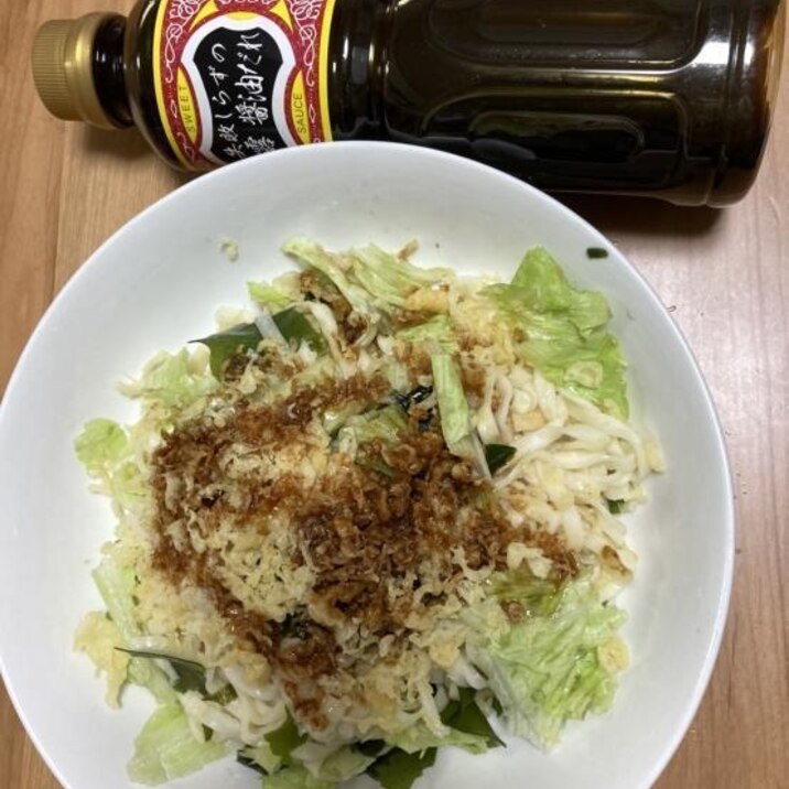 失敗知らずの甘露醤油だれでサラダうどん